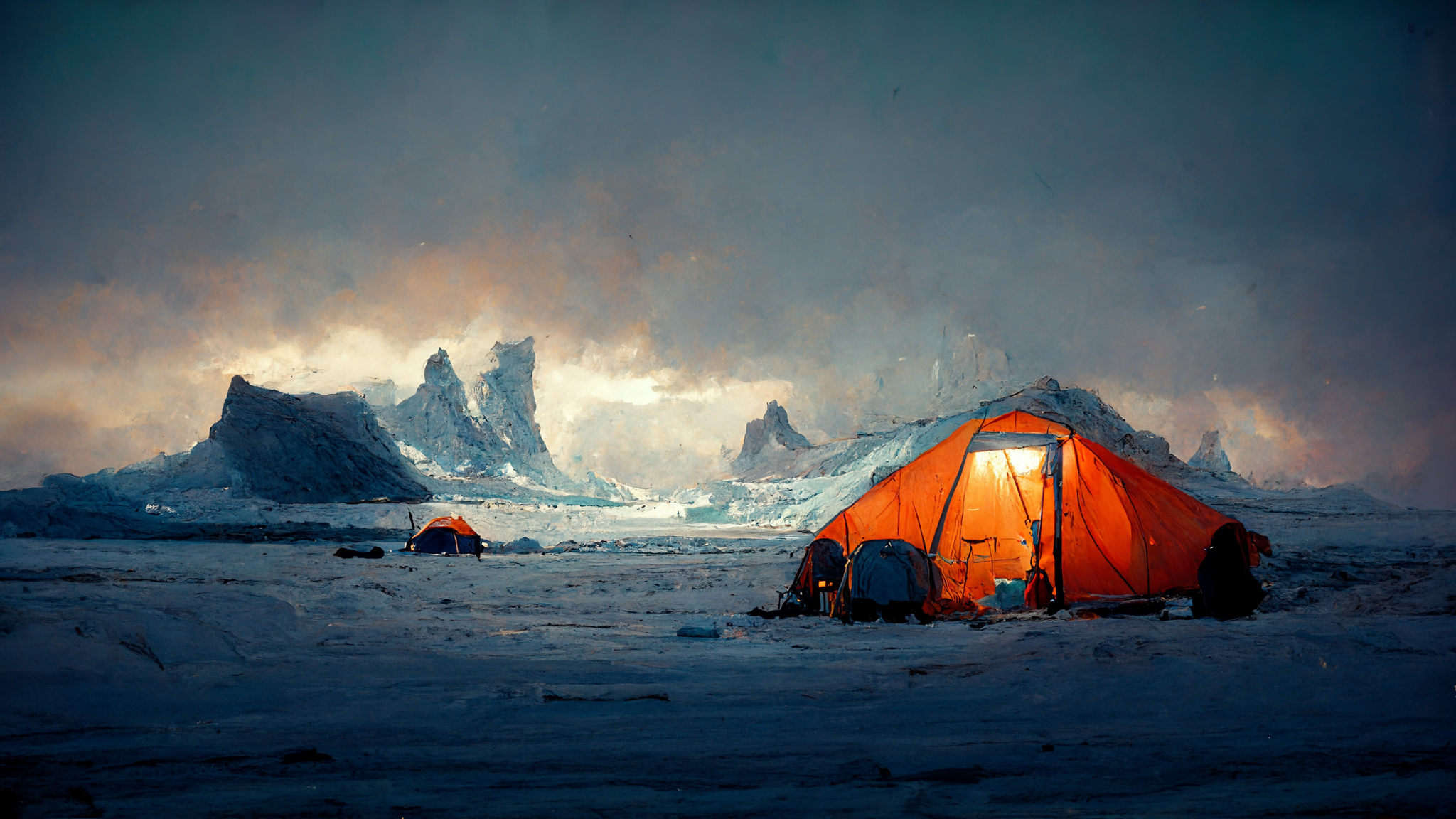 Antarctica 8 Prompt: Camping in Antarctica